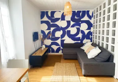 Coin salon dans l'établissement Charmant appartement rénové au cœur de Concarneau