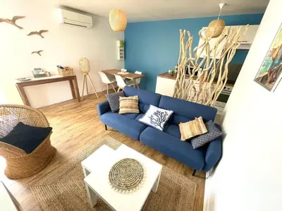 Coin salon dans l'établissement Le Grand Large - Appartement Centre Concarneau