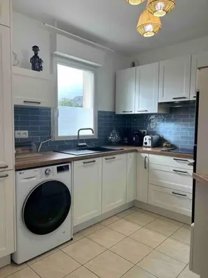 Cuisine ou kitchenette dans l'établissement Appartement Etape en presqu'île