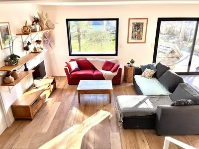 Coin salon dans l'établissement Villa au Coeur de la presqu'ile