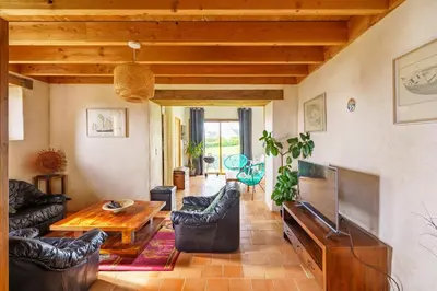 Coin salon dans l'établissement Ty Jane Dour - Maison avec jardin