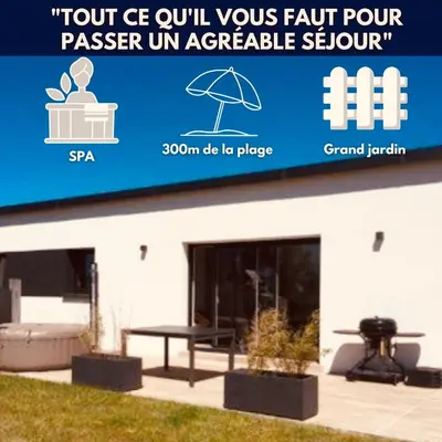 Plan de l'établissement Maison cosy à 300m de la plage avec spa