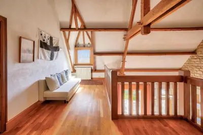 Coin salon dans l'établissement 700m de la plage, maison pour 12- Sauna et hammam