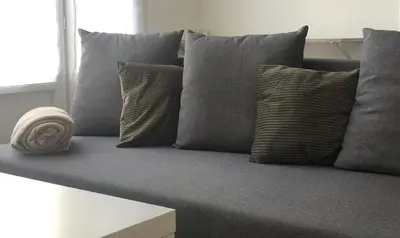 Coin salon dans l'établissement Appartement Lumineux-Coeur de ville & plages