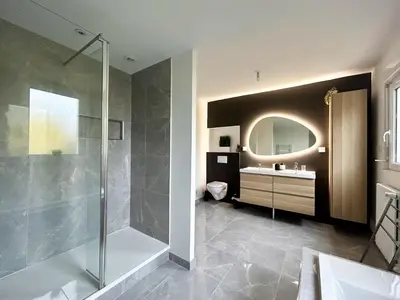 Salle de bains dans l'établissement Ker Heol - Maison au Nord Finistère