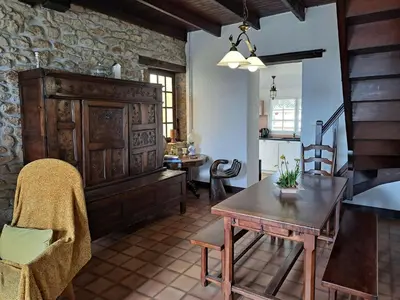 Coin salon dans l'établissement Holiday Home in Guisseny near the Beach