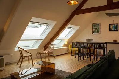 Coin salon dans l'établissement Ar Bili/Vue mer/Wifi