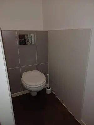 Salle de bains dans l'établissement La maison bleue, entre terre et mer
