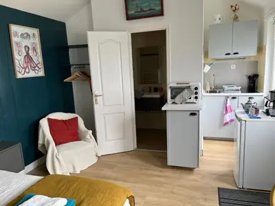 Cuisine ou kitchenette dans l'établissement Penty de Mézareun