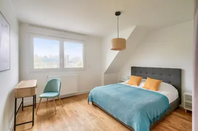 Un ou plusieurs lits dans un hébergement de l'établissement Belle maison pour 6 - Découverte du Pays Bigouden