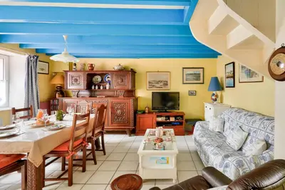 Coin salon dans l'établissement Vacances en famille à Ile-Tudy