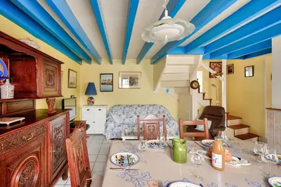 Coin salon dans l'établissement Vacances en famille à Ile-Tudy