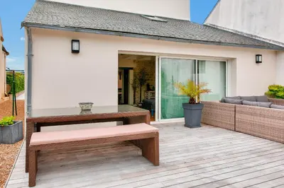 Balcon ou terrasse dans l'établissement 850 m plage la 