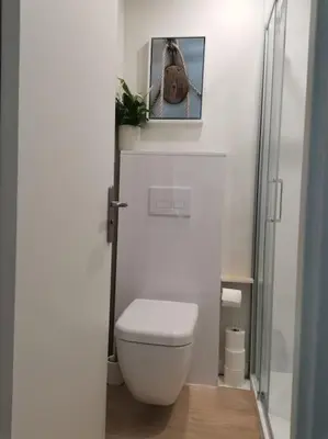 Salle de bains dans l'établissement Le Stoubenn, raffiné et chaleureux