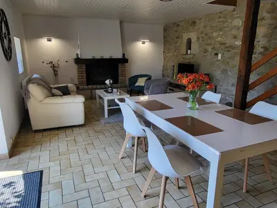 Coin salon dans l'établissement Gite de Pennenez