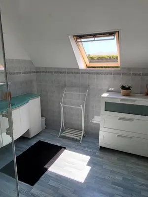 Salle de bains dans l'établissement Gite de Pennenez