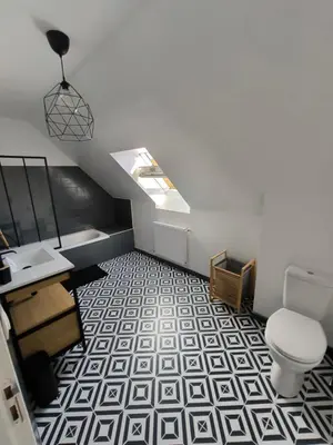 Salle de bains dans l'établissement Ty ar steredenn maison avec jardin , plage à pied