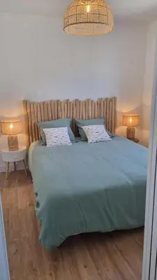 Un ou plusieurs lits dans un hébergement de l'établissement Ty ar steredenn maison avec jardin , plage à pied