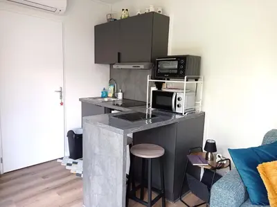 Cuisine ou kitchenette dans l'établissement Ty Kerleguer