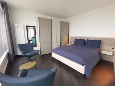 Un ou plusieurs lits dans un hébergement de l'établissement T2, vue mer panoramique, 2 min à pied de la plage