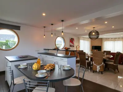 Coin salon dans l'établissement Holiday Home Brign' Beach by Interhome