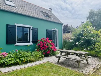 Jardin de l'établissement Maison de pêcheur proche plage et activités
