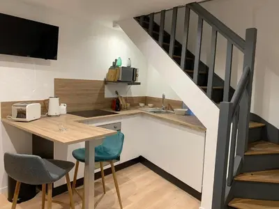 Cuisine ou kitchenette dans l'établissement Ty Koant