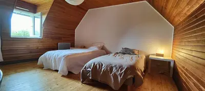 Un ou plusieurs lits dans un hébergement de l'établissement 698-Villa du Fautec Proche plages