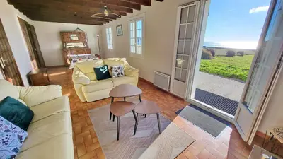 Coin salon dans l'établissement 697-Villa Hent Kost la mer a 10m