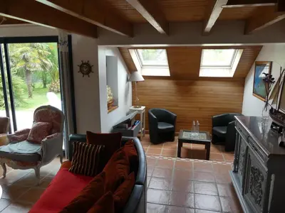 Coin salon dans l'établissement 375- Villa Ker Goulien a 100m de la plage