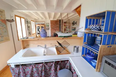 Cuisine ou kitchenette dans l'établissement 704-Villa du marin plage a 300m