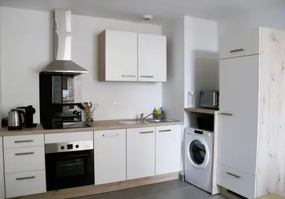 Cuisine ou kitchenette dans l'établissement Flik-en-flac - Appartement à 20m de la plage