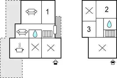 Plan de l'établissement Cozy Home In Locquénolé With Kitchen
