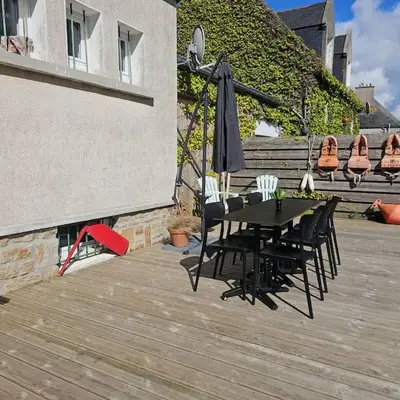 Balcon ou terrasse dans l'établissement Charmante maison bretonne vue mer proche des plus belles plages