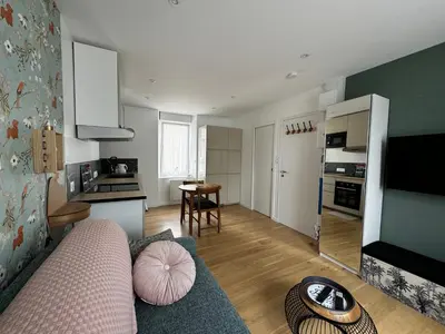Cuisine ou kitchenette dans l'établissement Studio confortable