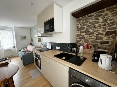 Cuisine ou kitchenette dans l'établissement Studio confortable