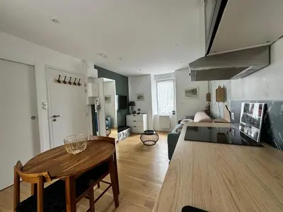 Cuisine ou kitchenette dans l'établissement Studio confortable