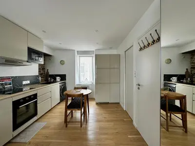 Cuisine ou kitchenette dans l'établissement Studio confortable