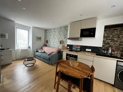 Cuisine ou kitchenette dans l'établissement Studio confortable