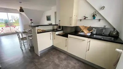 Cuisine ou kitchenette dans l'établissement Très beau T3 proche plage