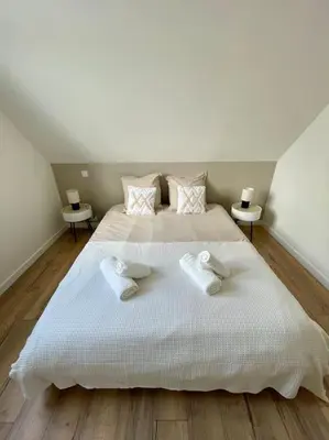 Un ou plusieurs lits dans un hébergement de l'établissement -Ty Léodele- maison Concarneau