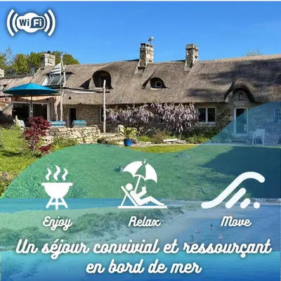 Plan de l'établissement Superbe chaumière en bord de mer
