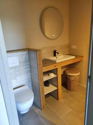 Salle de bains dans l'établissement Gîte Ar Friz Vihan