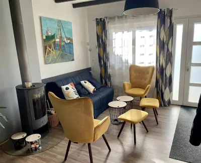 Coin salon dans l'établissement Penty Melwenn