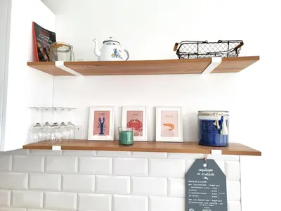 Cuisine ou kitchenette dans l'établissement Petit cocon de la mer d'Iroise