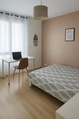Un ou plusieurs lits dans un hébergement de l'établissement Appartement spacieux de 100m2 Brest
