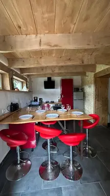 Cuisine ou kitchenette dans l'établissement Ty Oliv- entre terre et ocean