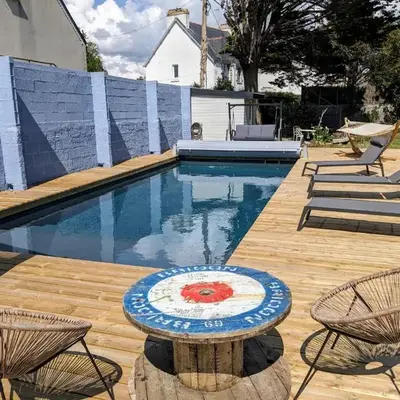 Ty glaz- Piscine privé chauffé securisé -Plage 700m