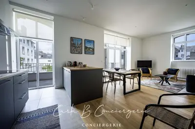 Cuisine ou kitchenette dans l'établissement L'ECRIN CONCARNEAU 4 PERSONNEs