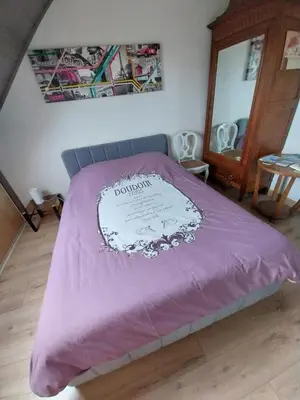 Un ou plusieurs lits dans un hébergement de l'établissement Un ptit coin de paradis chez JF et Daisy à Plouescat